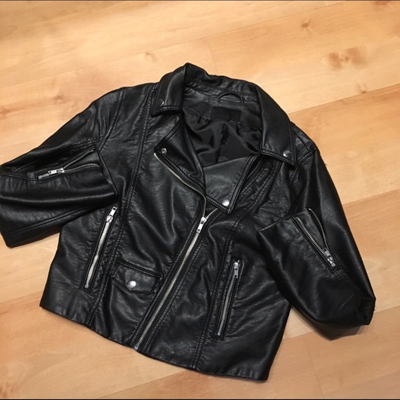 Black faux leather jacket
