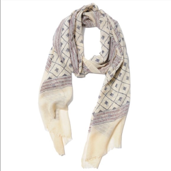  HP 100% Wool Cream Beige Scarf Handmade India - Picture 2 of 4