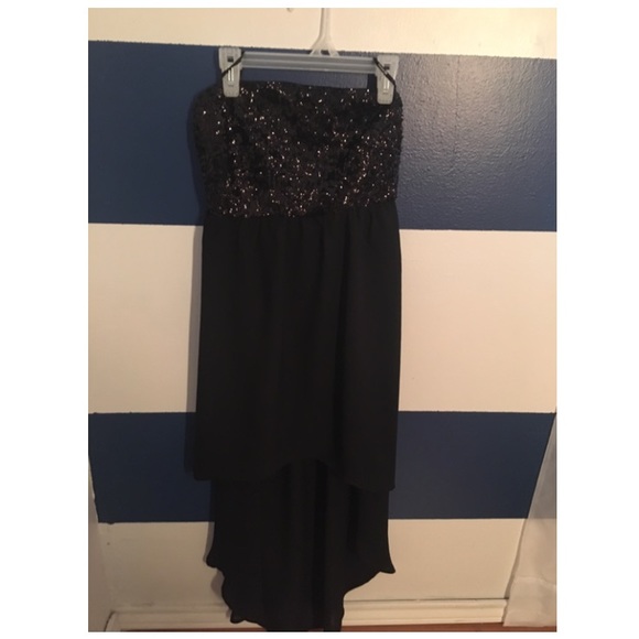 Black high low dress