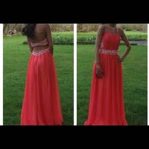 Coral dress with sparkles