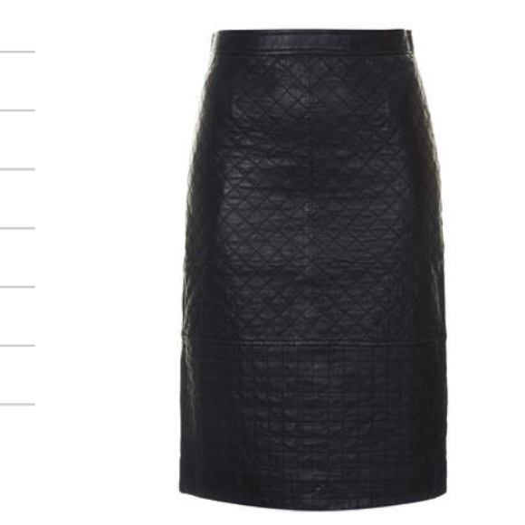Topshop black quilted knee length skirt