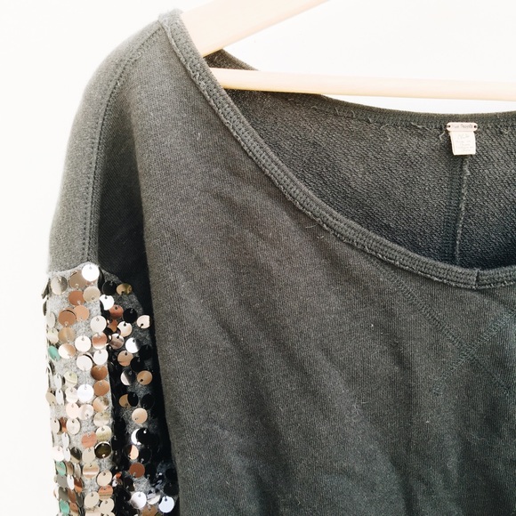 Free People Sparkly Sleeve Crop Sweater - Picture 2 of 2