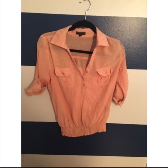 Salmon popover shirt