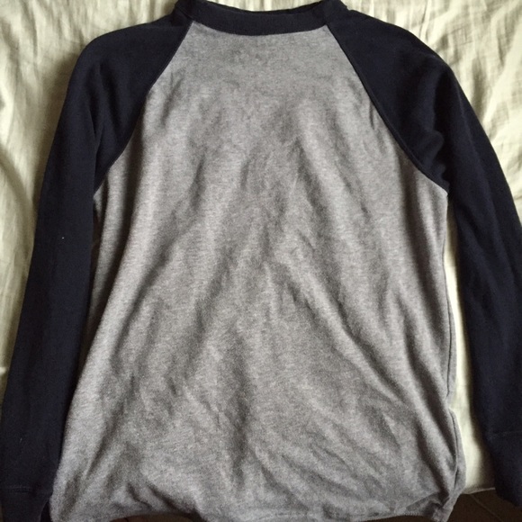 Gray & Navy Crew Neck