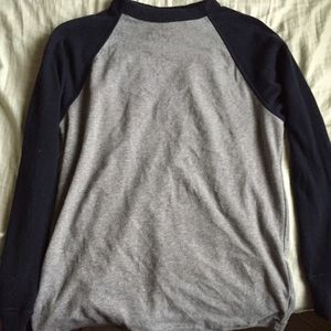 Gray & Navy Crew Neck