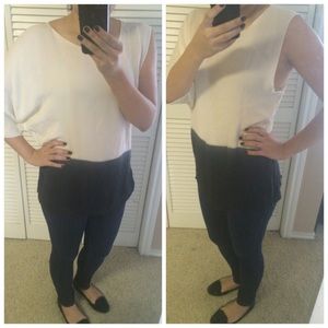 Zara one-sleeve color blocked top