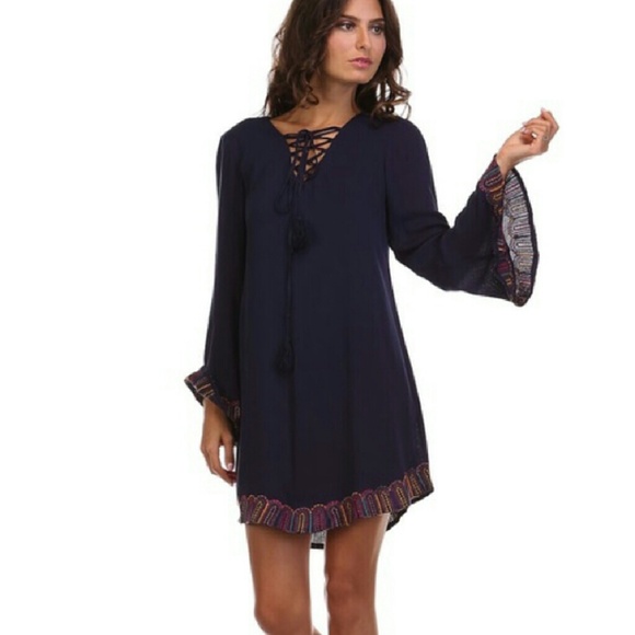 NWT Navy Embroidery Tunic