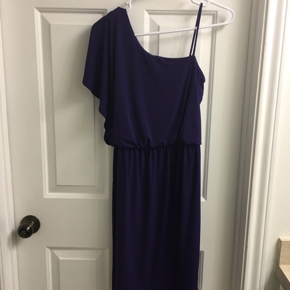 Purple one shoulder dress