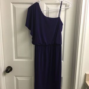 Purple one shoulder dress