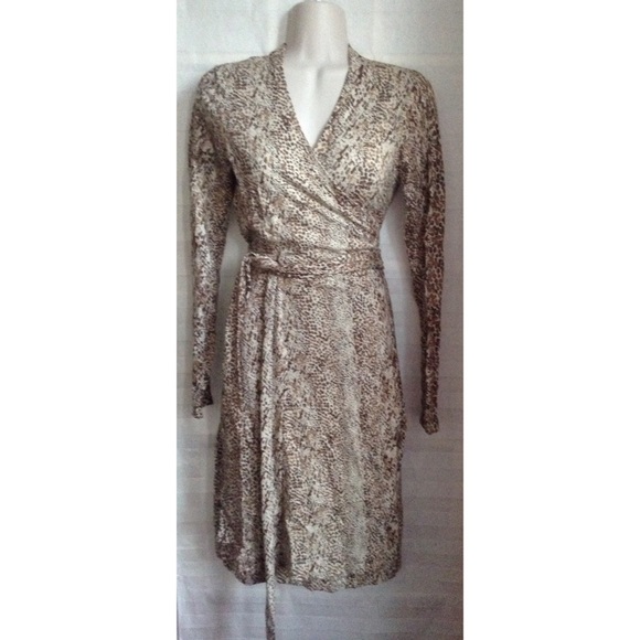 Women's Designer wrap dress animal print Small