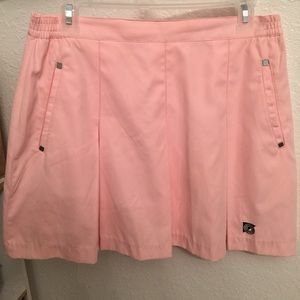 Peach color pleated tennis skirt