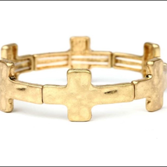 Beautiful Gold Cross Stretch Bracelet