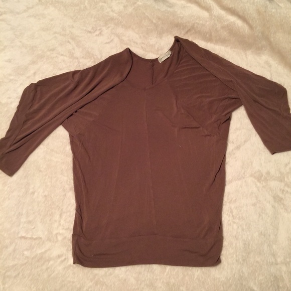 Brown top.