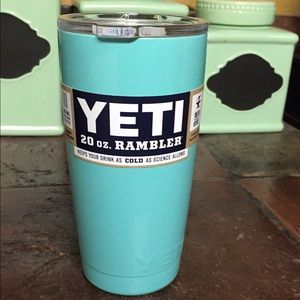 Tiffany blue yeti cup with lid