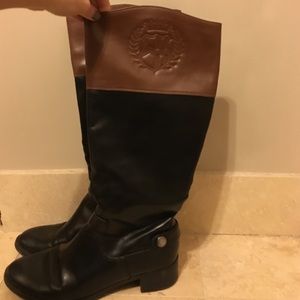 Women's size 7.5 black faux leather riding boots