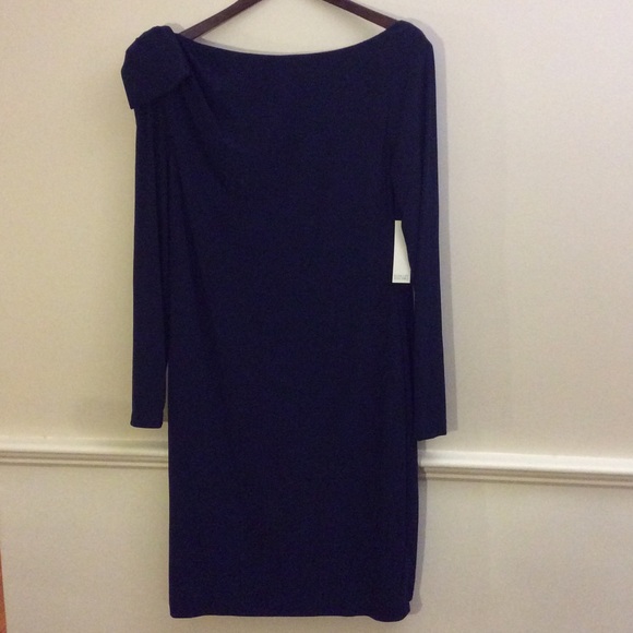 Badgley Mischka Bow Shoulder Dress