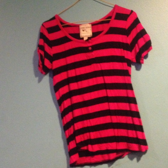 Pink and Black Stripped T-Shirt