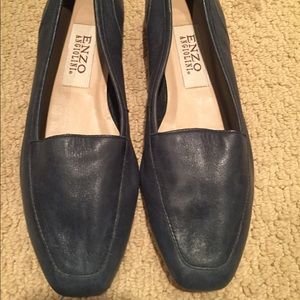 Enzo Angiolini navy leather flats/loafers sz 6.5