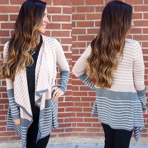 Two tone stripe cardigan