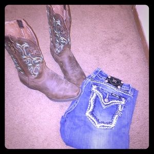 Justin Leather Cowboy Boots