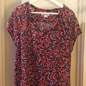 Liz Claiborne navy and red blouse