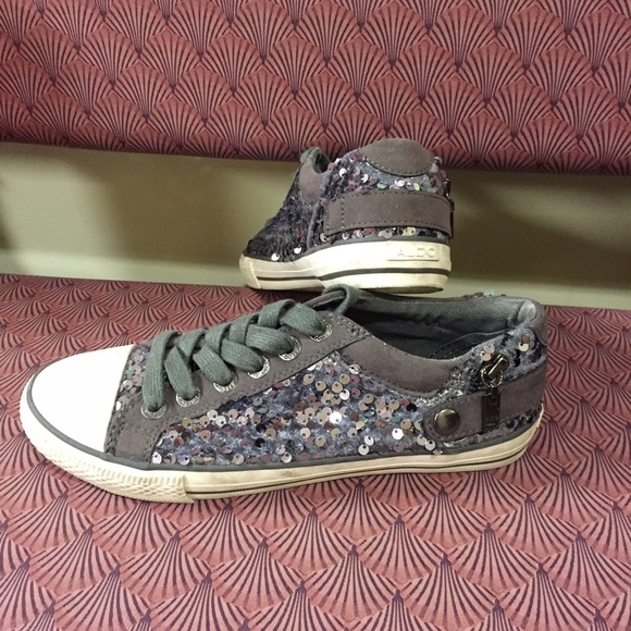 ALDO grey sequin sneakers