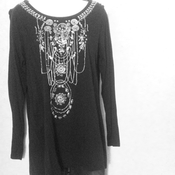 Embellished Long Sleeve Tunic