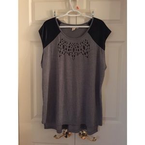 Gray Top with Lazer Cutouts