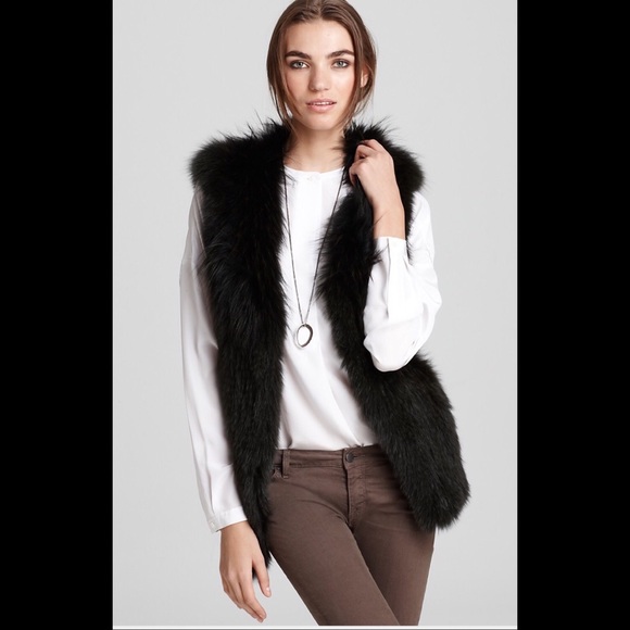 Vince Blue Fox Fur Vest.