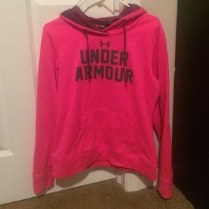 Pink under armour sweatshirt(medium)