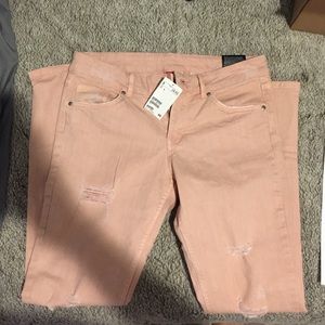 Peach skinny jeans