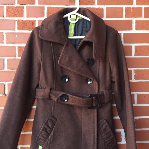 Soia & Kyo Brown 100% Wool Coat - Picture 2 of 4