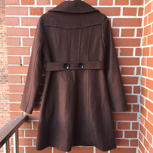 Soia & Kyo Brown 100% Wool Coat - Picture 3 of 4