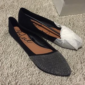 Rhinestone black flats