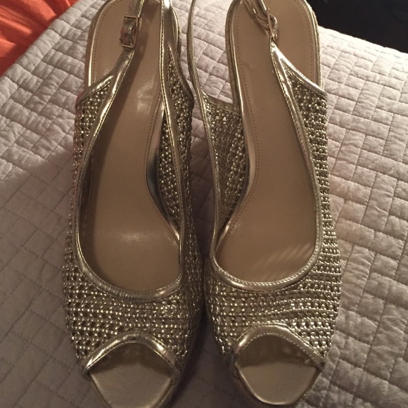 Calvin Klein gold wedges