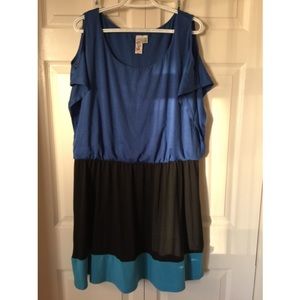 Black & Blue Tunic/Mini Dress