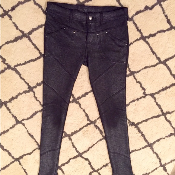 Free People Metallic Moto Pants