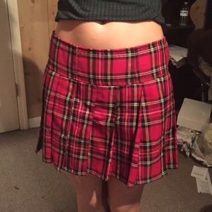 Waist Fit Plaid Skirt