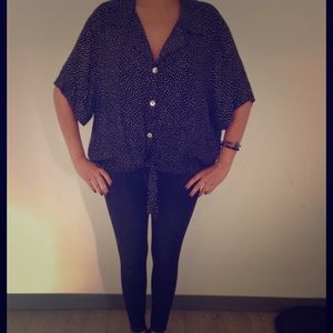 Slouchy button-down with front tie Slouchy button-down with front tie