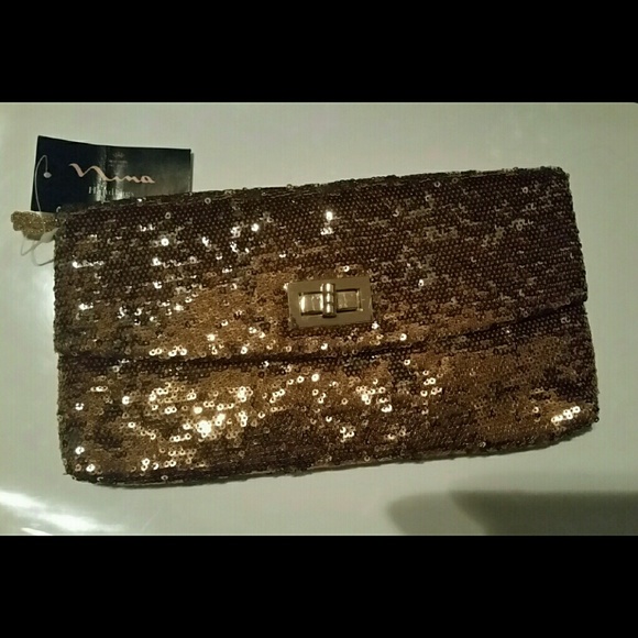 Gold Sequins Clutch