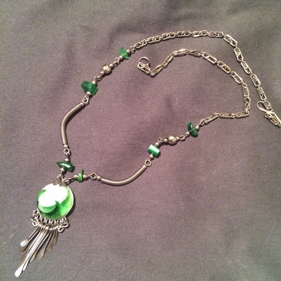 Necklace with green accents