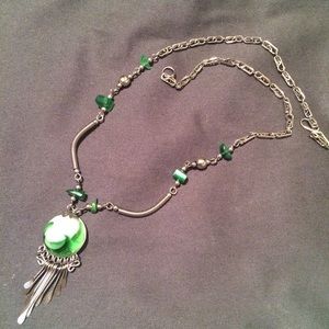 Necklace with green accents