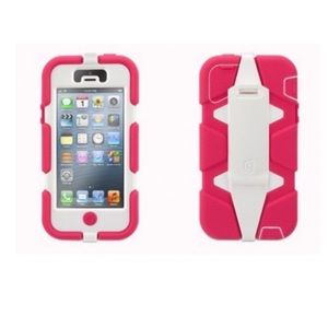 iPhone 4 Survivor case w belt clip - pink & white