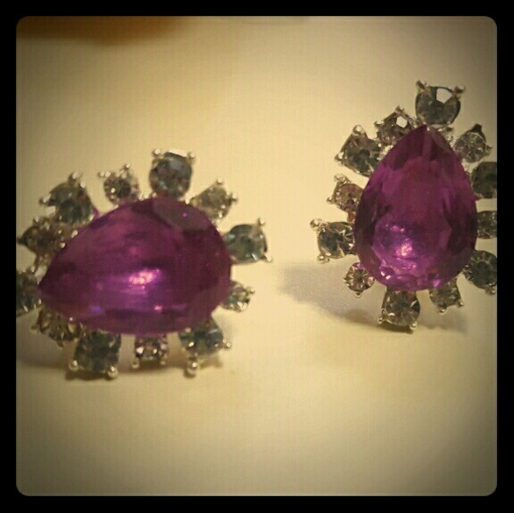 Purple cyrstal earrings