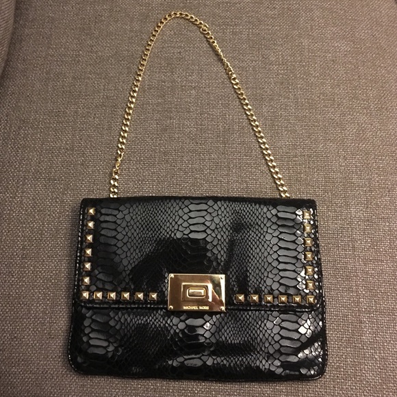 Michael Kors Genuine snakeskin clutch black