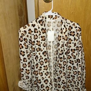 Leopard long blazer