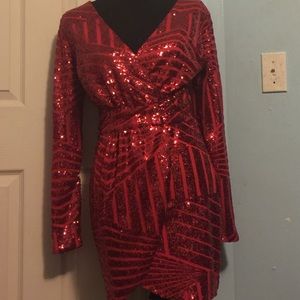 Red Sequin Dress