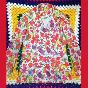 Vintage colorful bright mixed fruit jacket