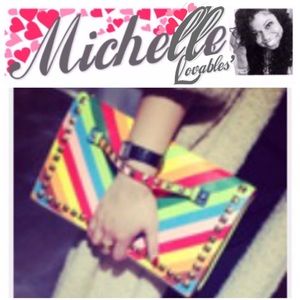 Muti-color Clutch with attachable strap