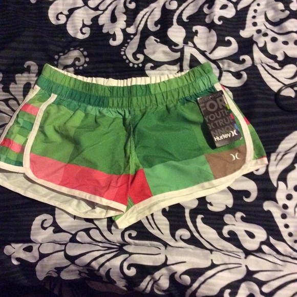 Green Hurley short board shorts